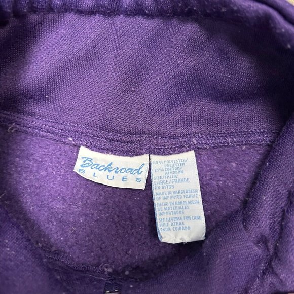 Vintage 90s BACKROAD BLUES Sweatshirt Mock Neck Men Size Large Striped‎ - Picture 8 of 10